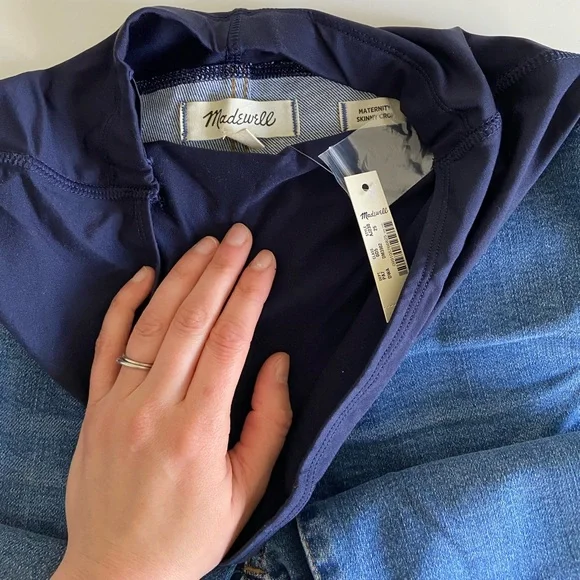 Madewell Maternity Skinny Crop Over the Belly Jeans TENCEL Dewey wash - Picture 7 of 11